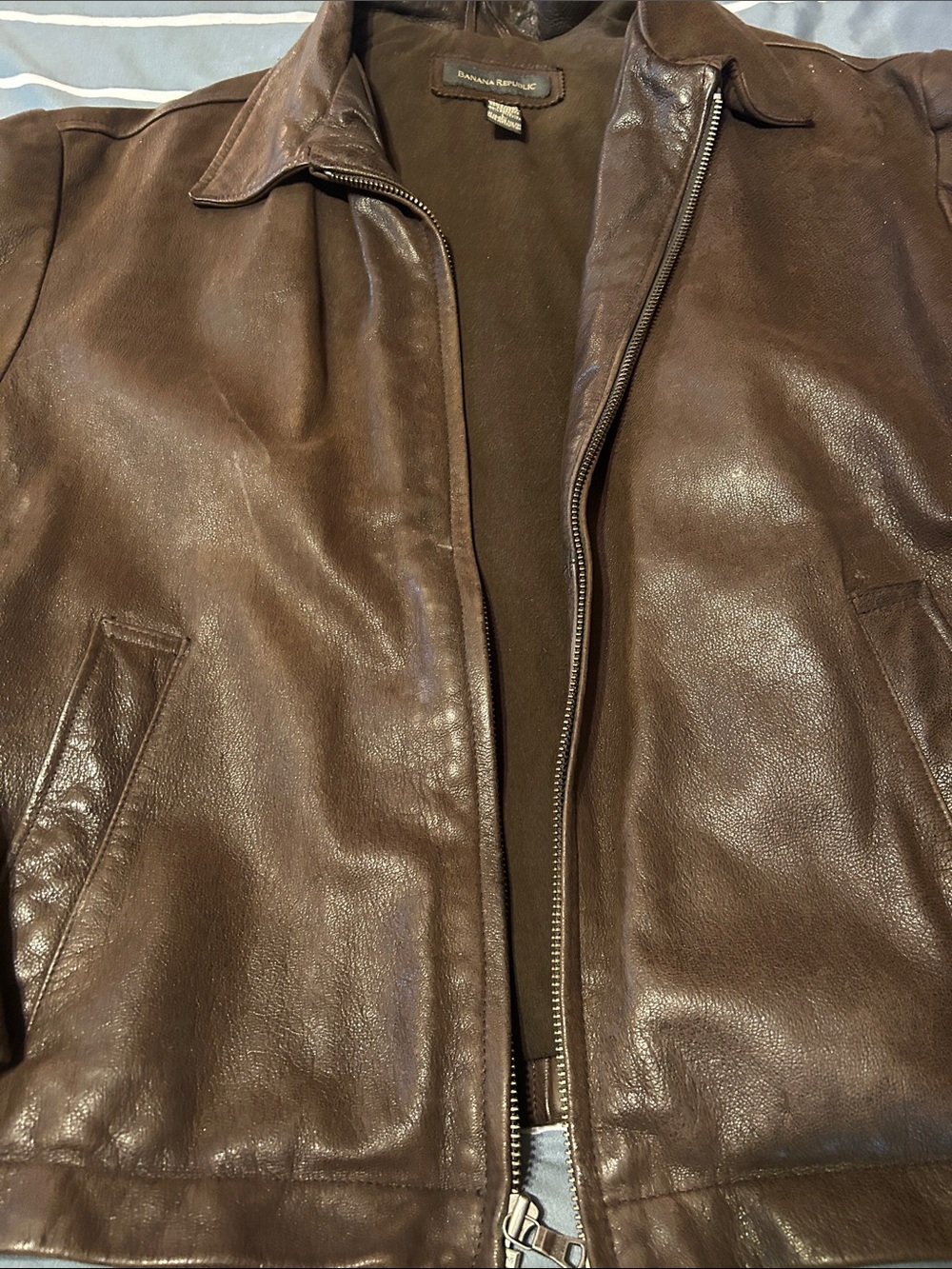 Banana Republic Brown Leather Bomber Jacket